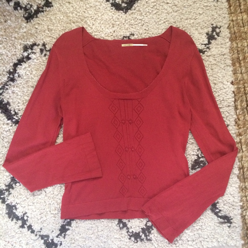 Max Studio Scoop Neck Bell Sleeve Sweater - Large